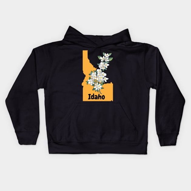 Idaho State Flower Syringa Kids Hoodie by SunburstGeo